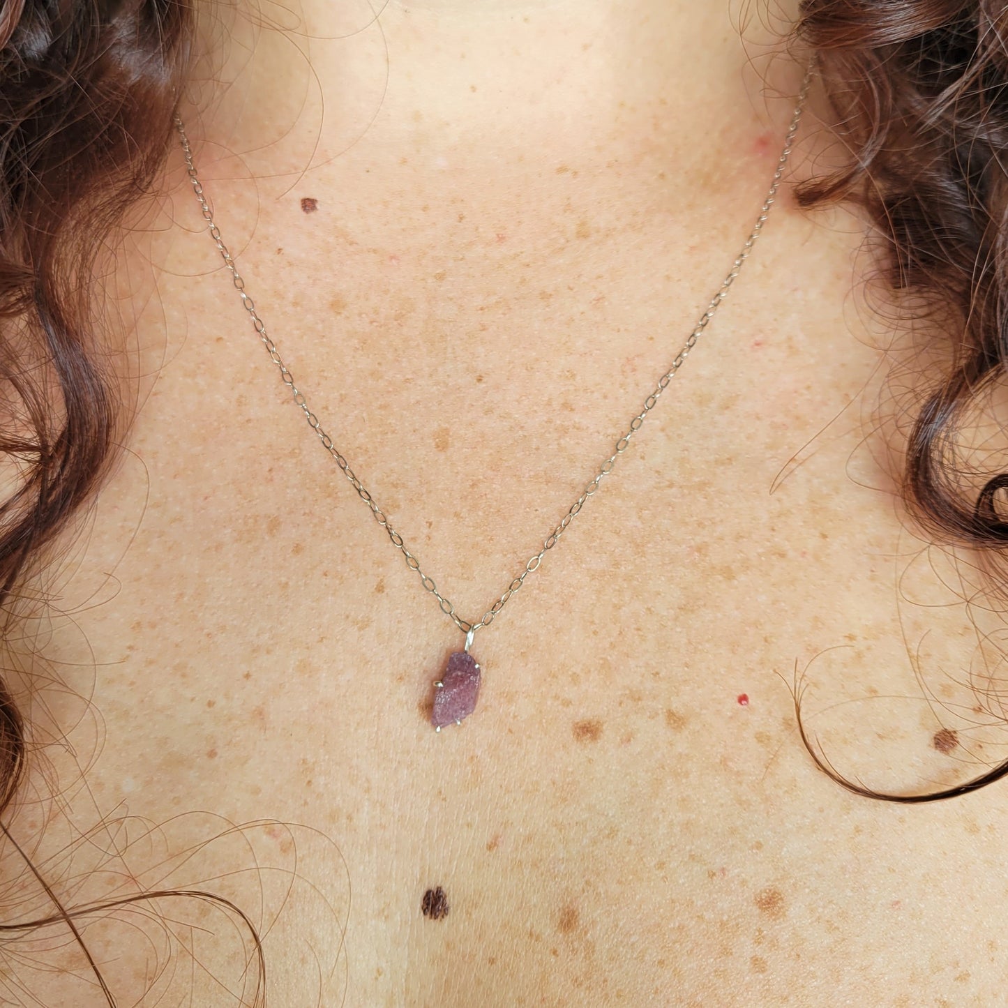 Mini Pink Ruby Necklace