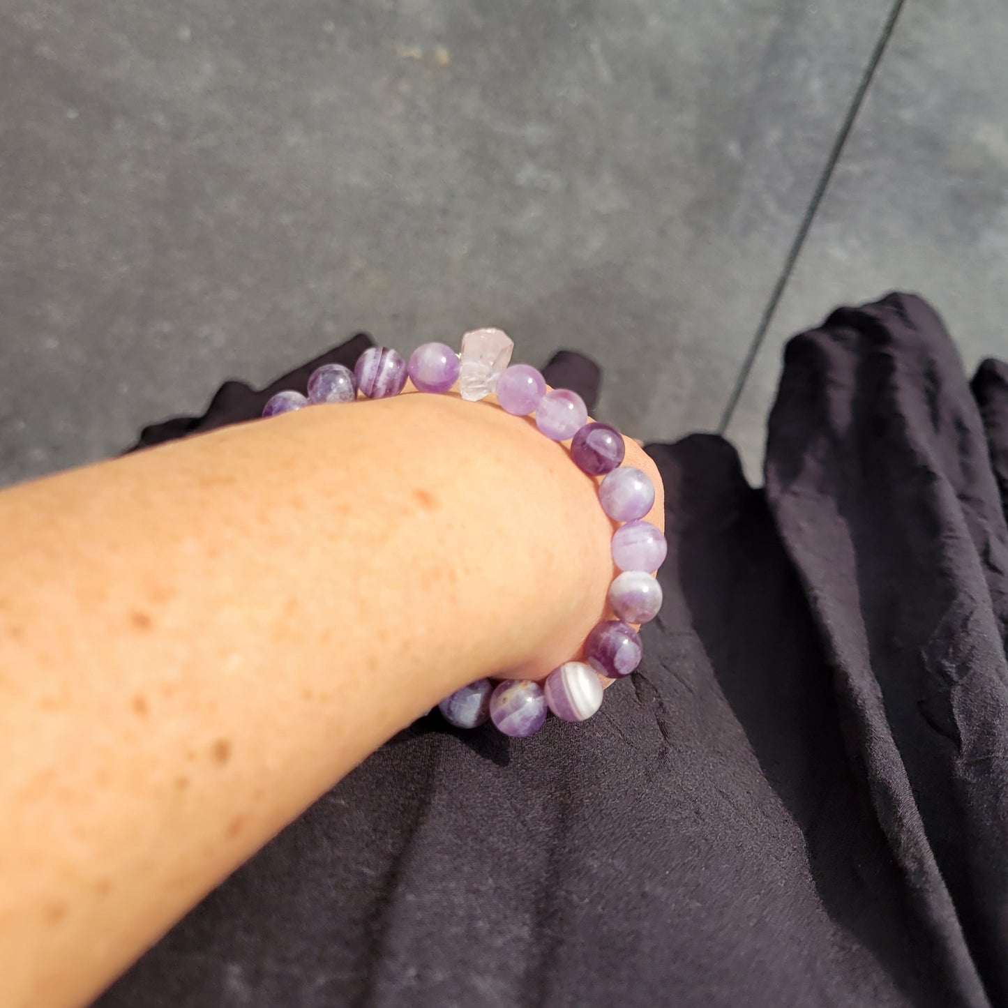 Amethyst + Clear Quartz Bracelet