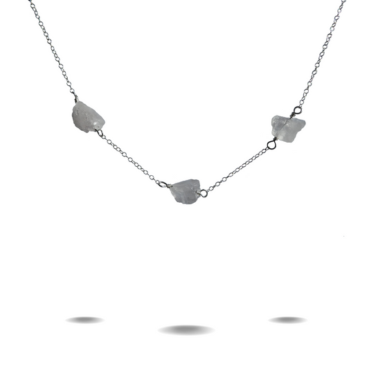 Silver Rose Quartz Choker Necklace
