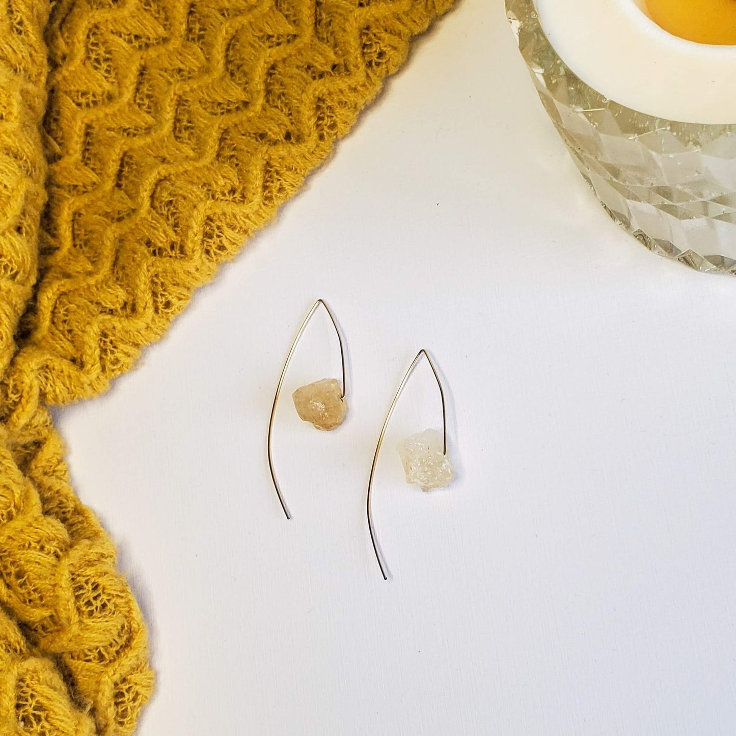 Gold Filled Citrine Hook Earrings