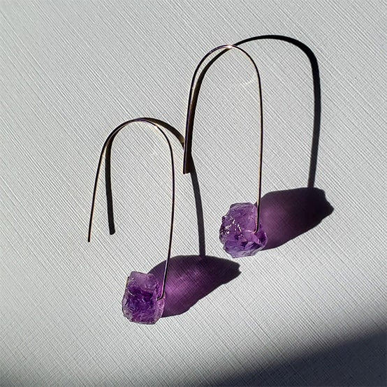 Sterling Silver Amethyst Drop Earrings