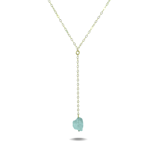 Gold Filled Quartz Crystal Drop Necklace