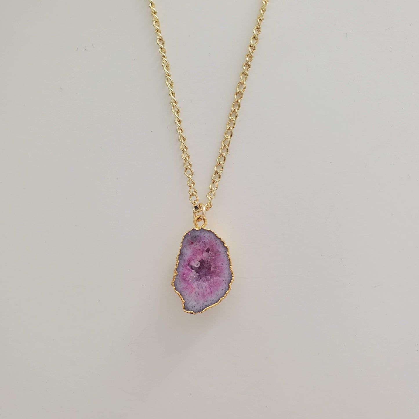 Heather Gold Geode Necklace
