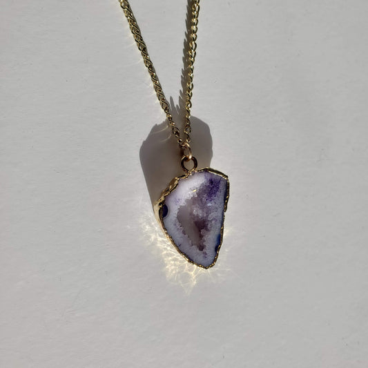 Orchid Gold Geode Necklace
