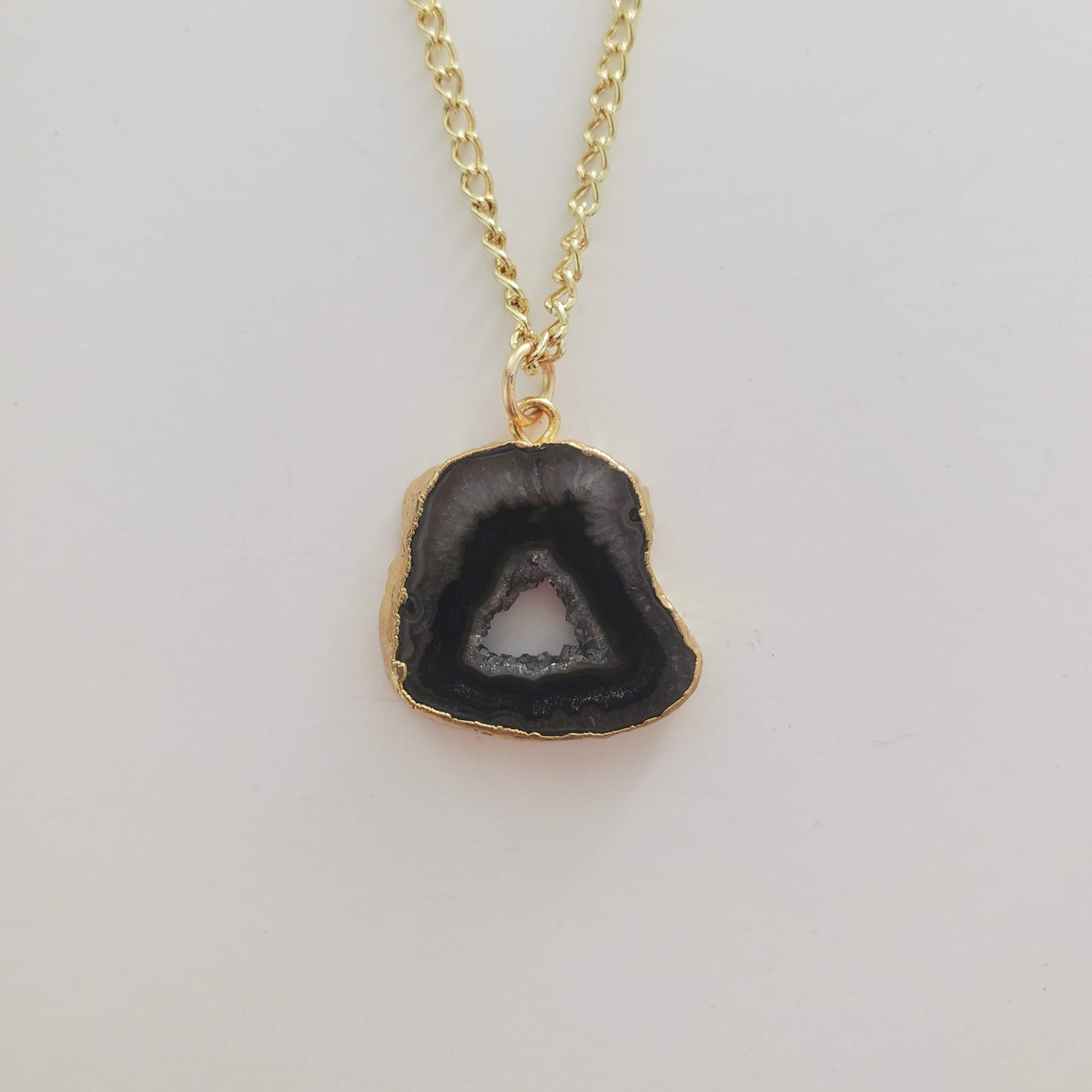 Raven Gold Geode Necklace