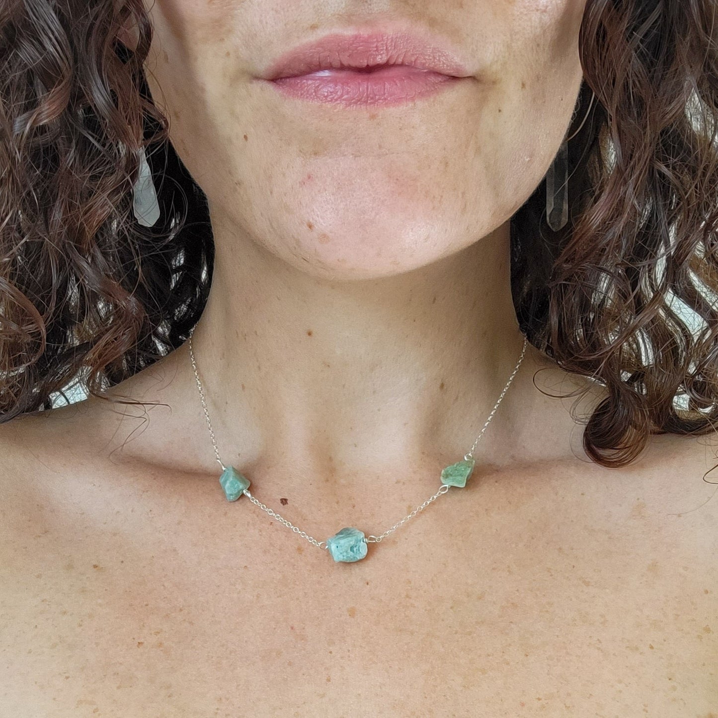 Silver Amazonite Choker Necklace