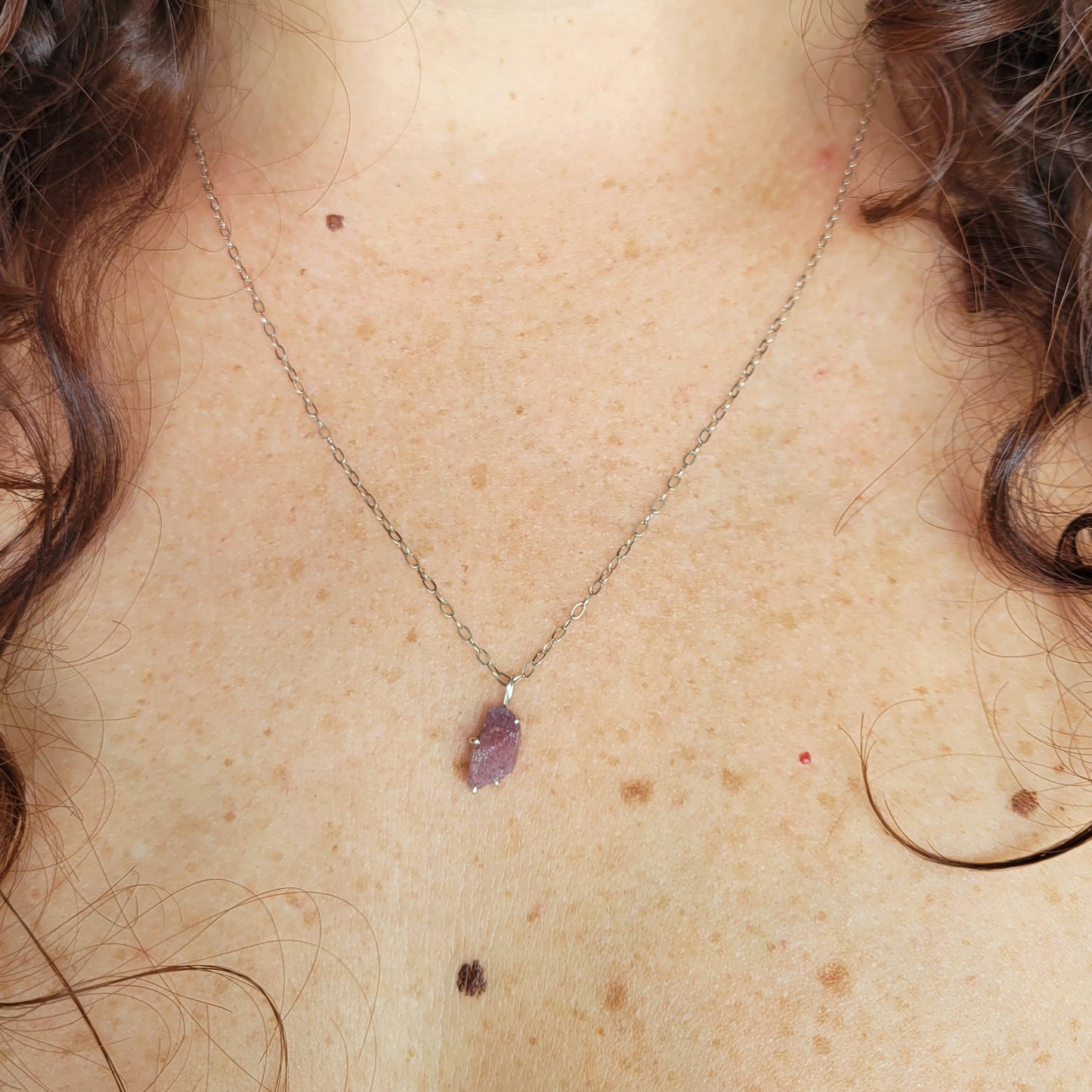 Mini Pink Ruby Necklace