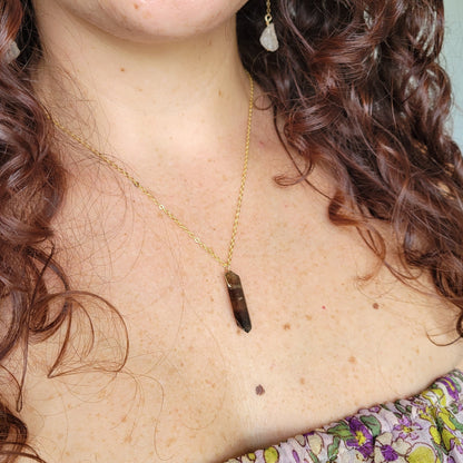 Smokey Quartz Necklace | Gold Filled