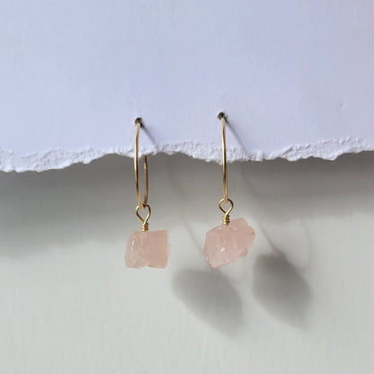 Rose Quartz Earrings | Gold Filled