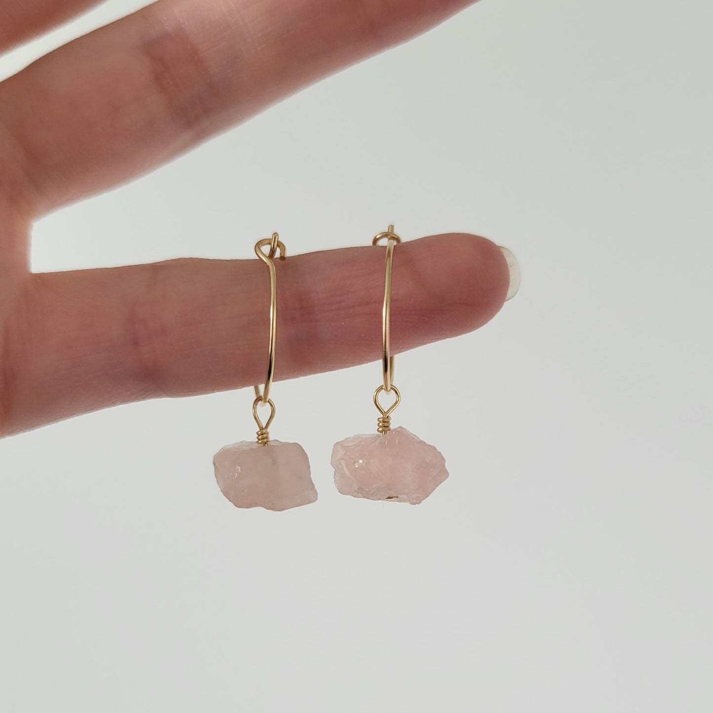 Rose Quartz Earrings | Gold Filled