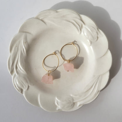 Rose Quartz Earrings | Gold Filled