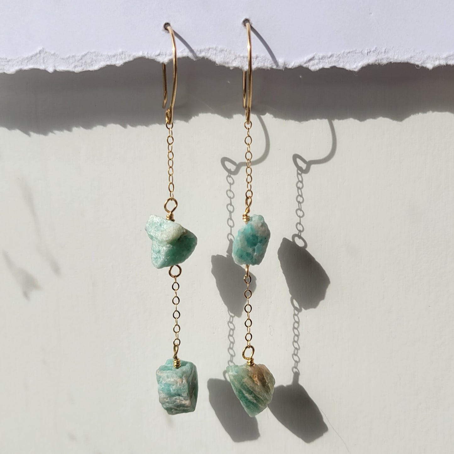 Amazonite Dangle Earrings | Gold Filled