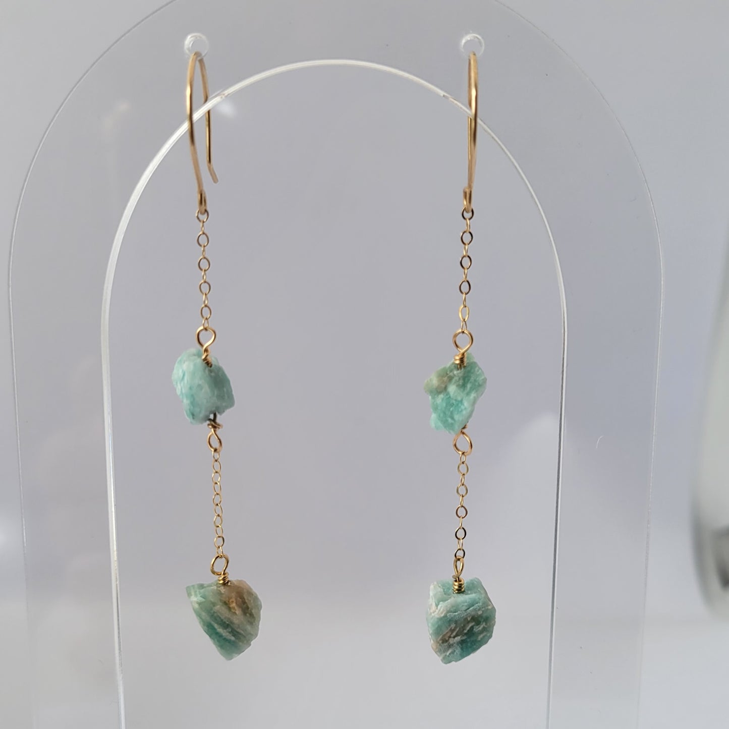 Amazonite Dangle Earrings | Gold Filled