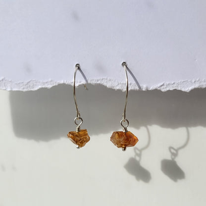 Citrine Hook Earrings | Sterling Silver