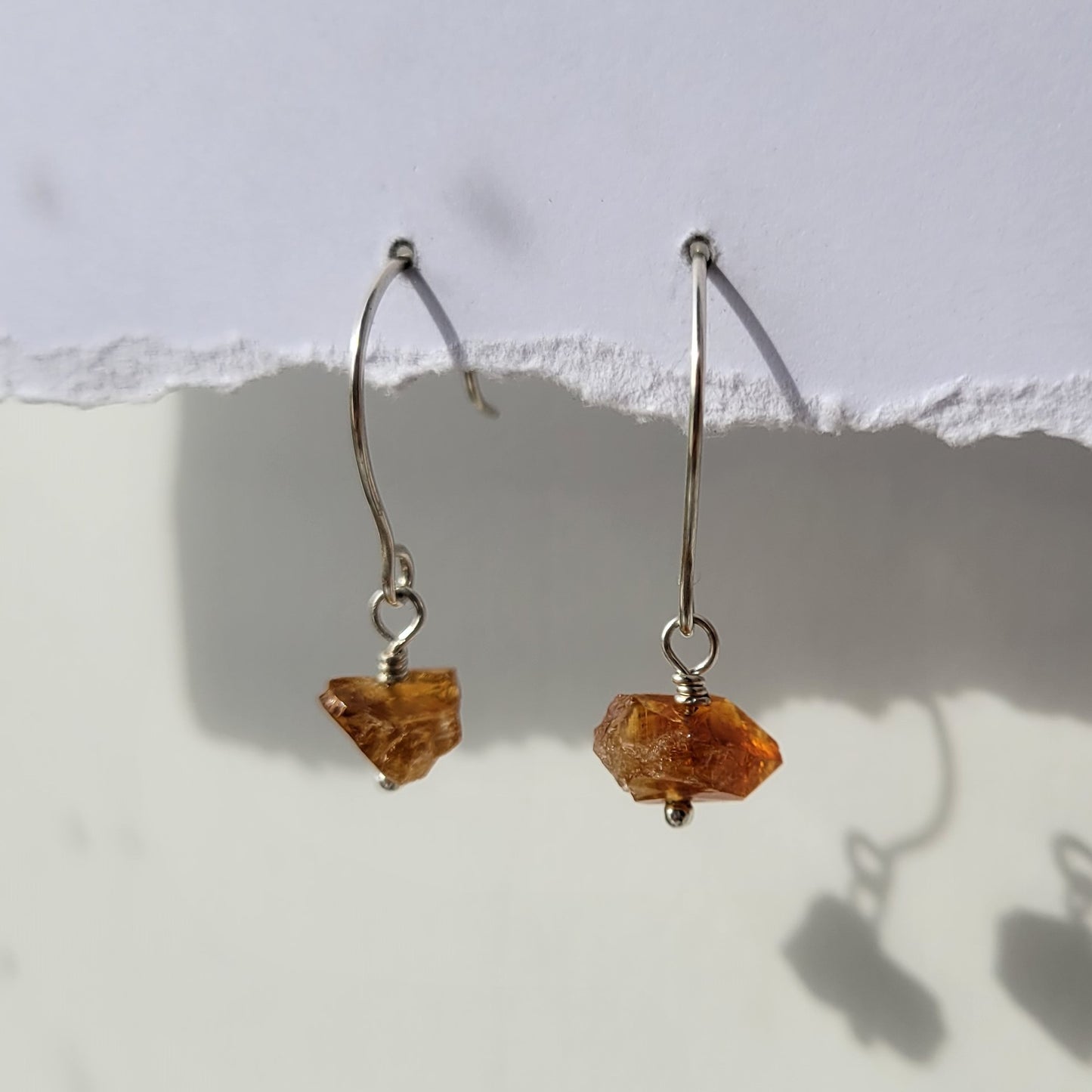 Citrine Hook Earrings | Sterling Silver