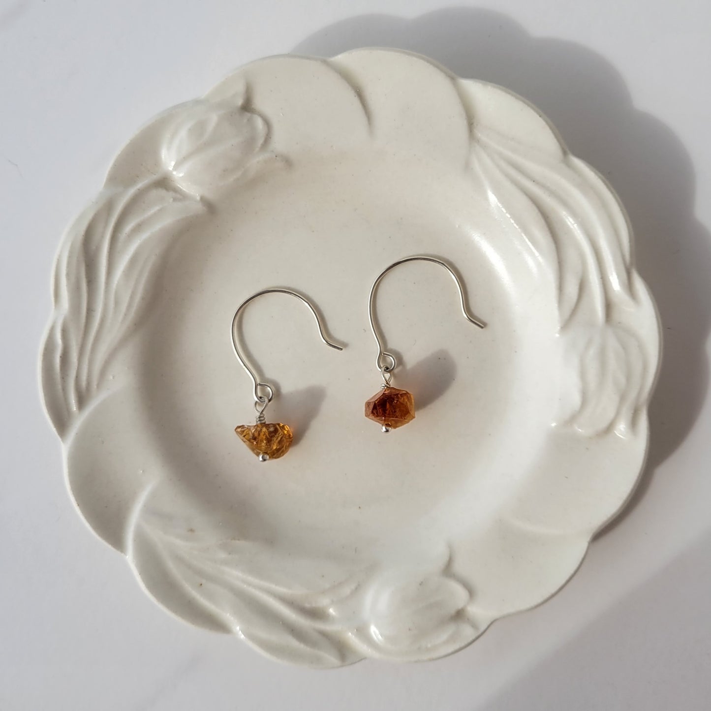 Citrine Hook Earrings | Sterling Silver