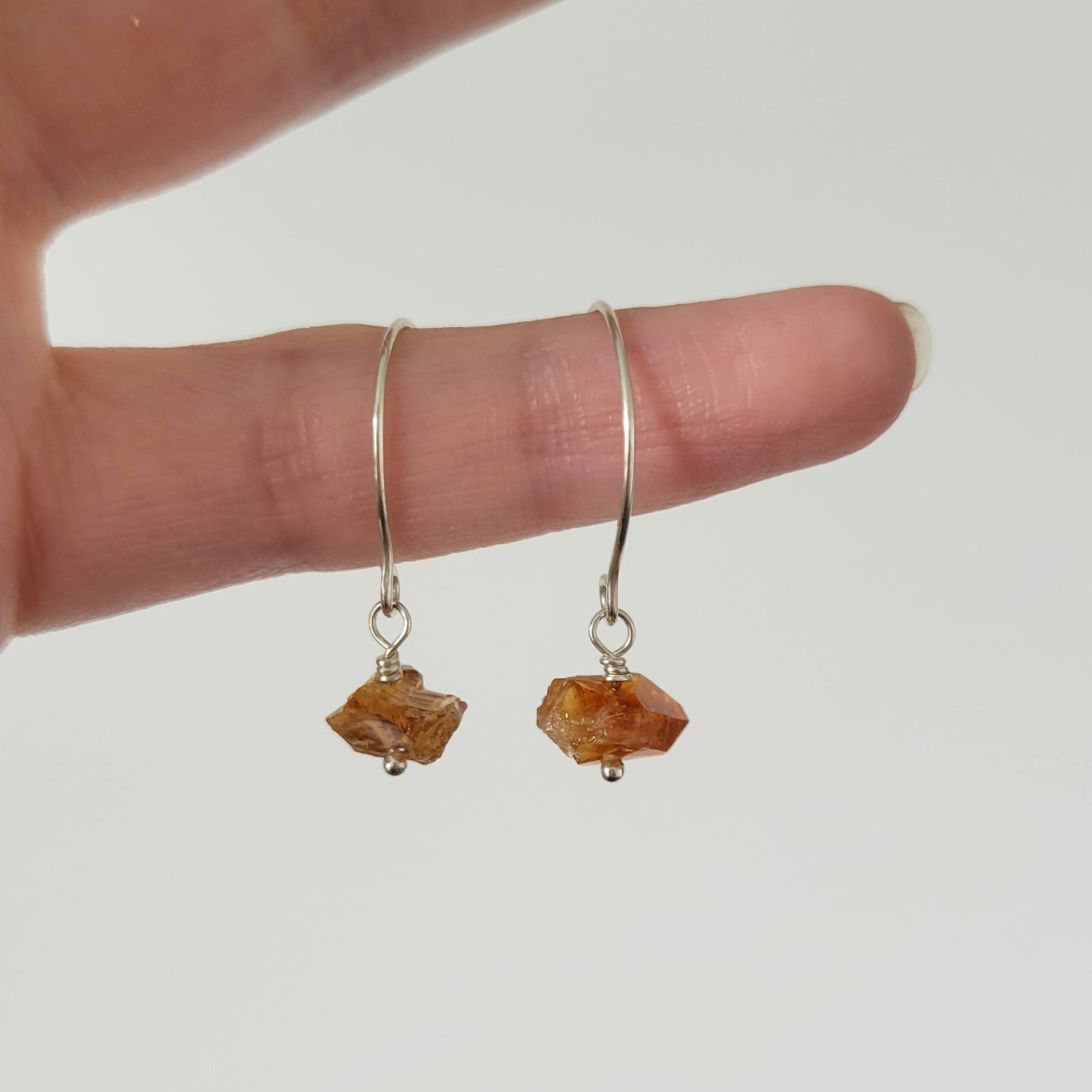 Citrine Hook Earrings | Sterling Silver