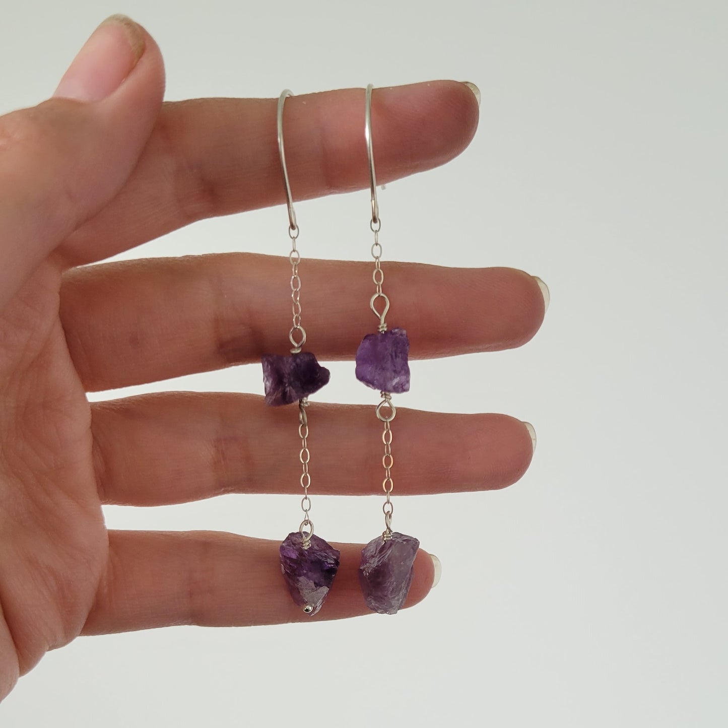 Amethyst Dangle Earrings | Sterling Silver