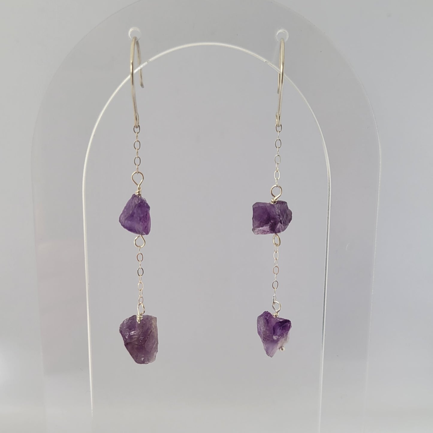 Amethyst Dangle Earrings | Sterling Silver