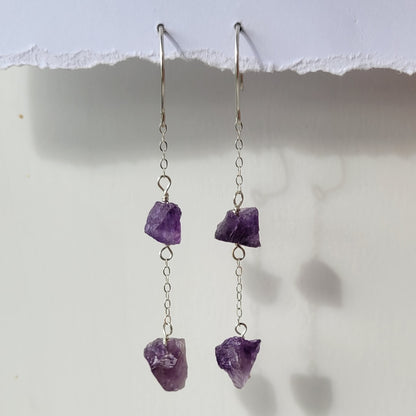 Amethyst Dangle Earrings | Sterling Silver