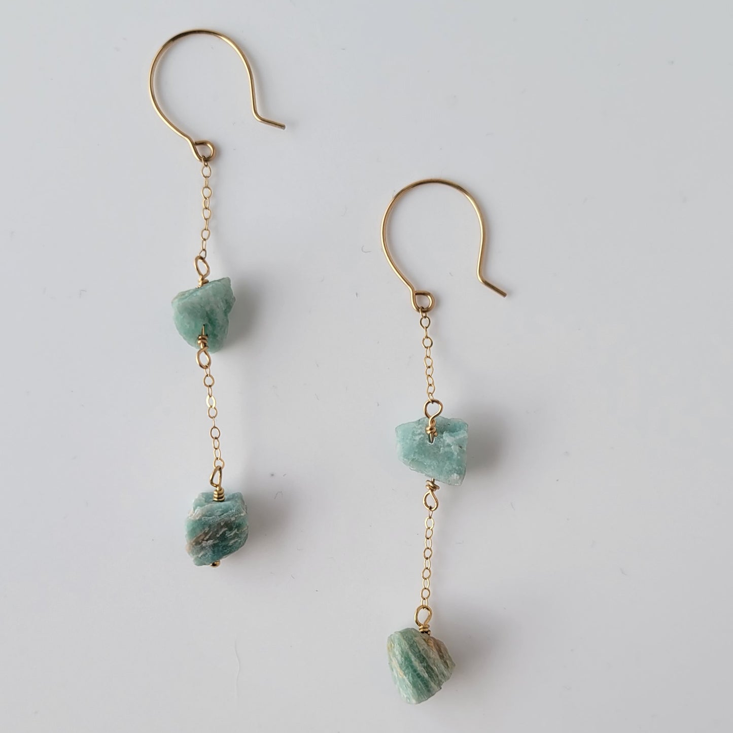 Amazonite Dangle Earrings | Gold Filled