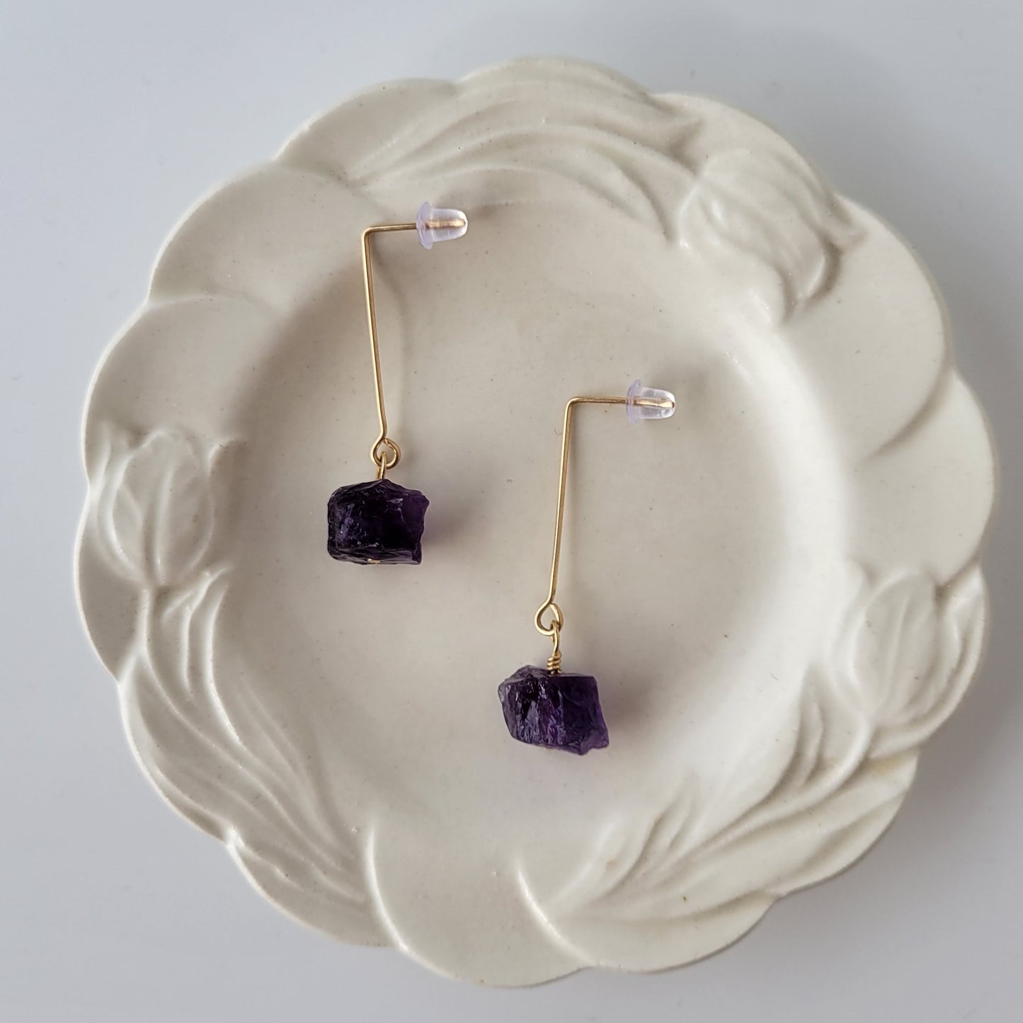 Amethyst Drop Earrings | Gold Filled