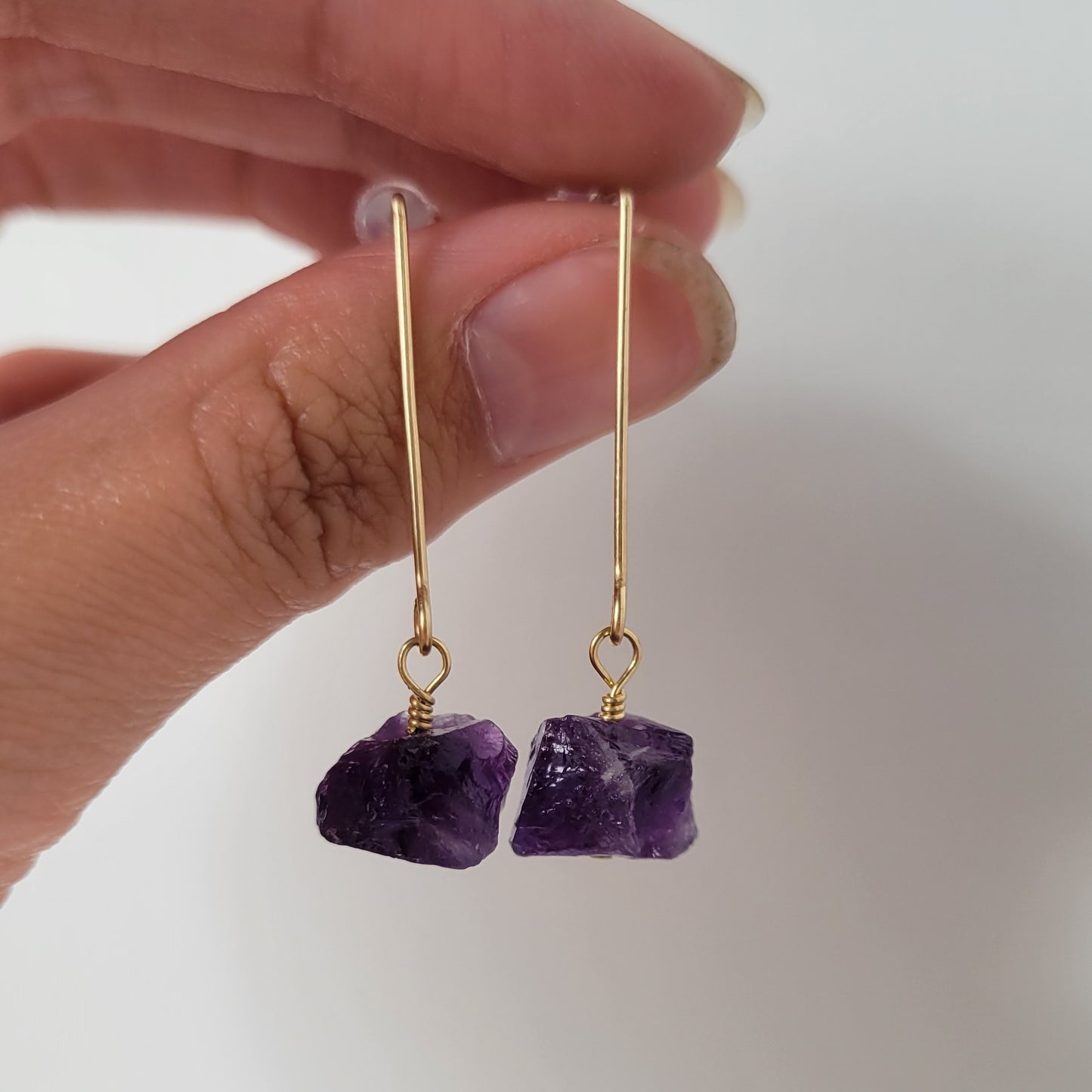 Amethyst Drop Earrings | Gold Filled