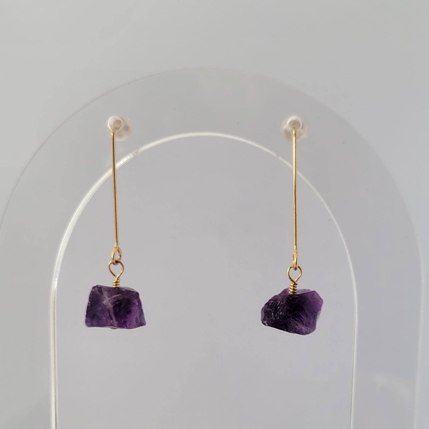 Amethyst Drop Earrings | Gold Filled