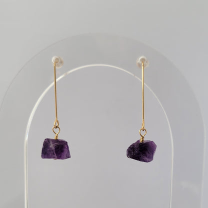 Amethyst Drop Earrings | Gold Filled