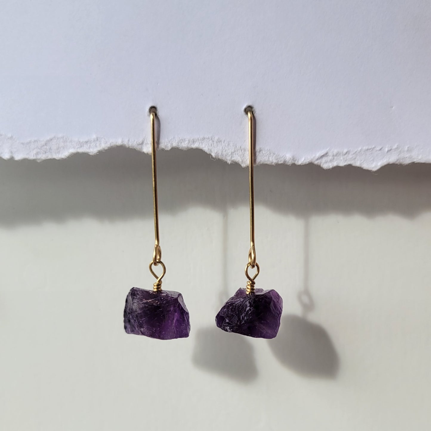 Amethyst Drop Earrings | Gold Filled