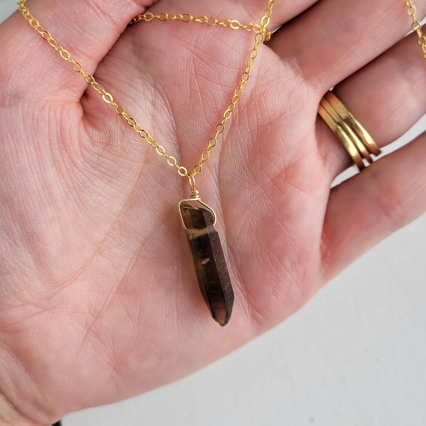 Smokey Quartz Necklace | Gold Filled