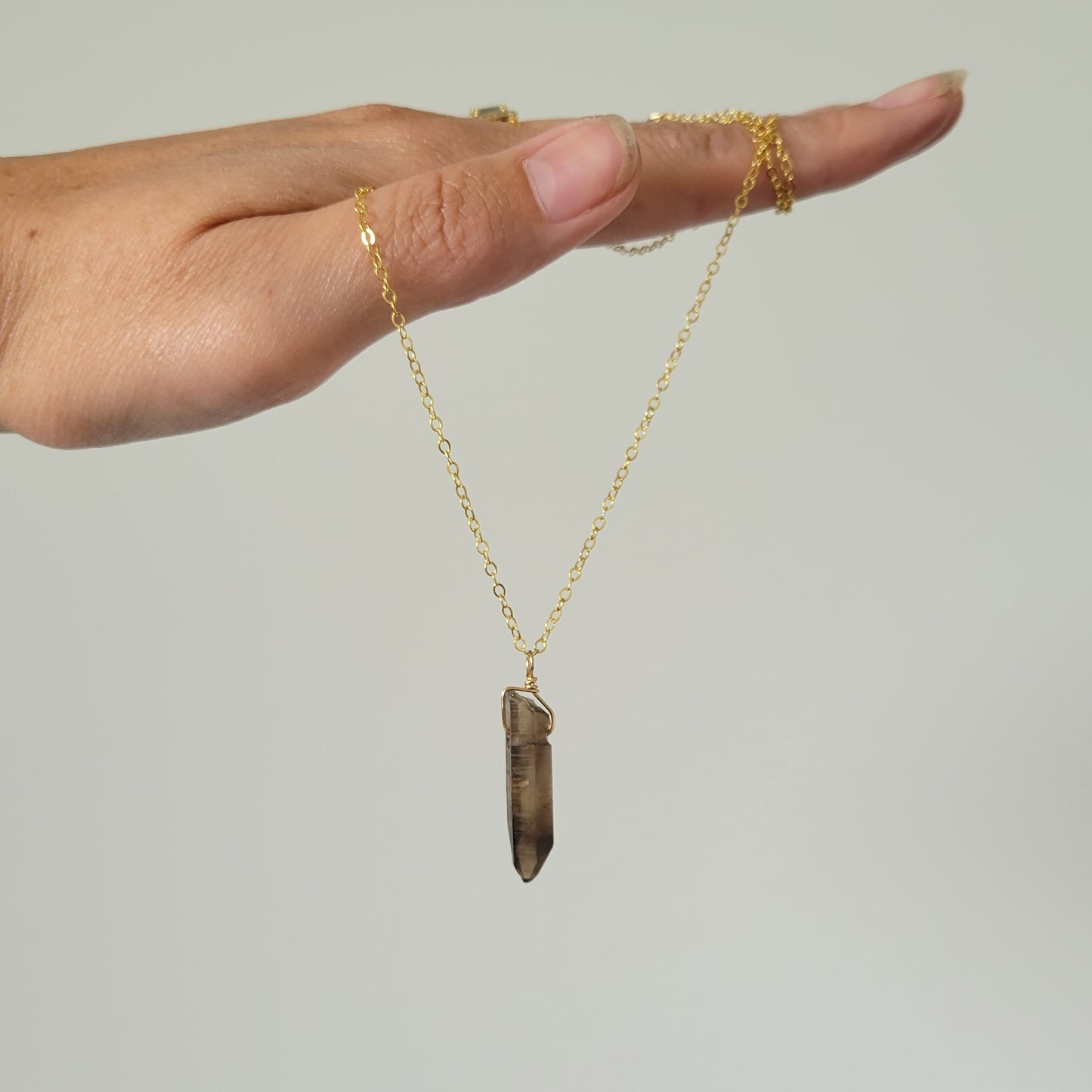 Smokey Quartz Necklace | Gold Filled