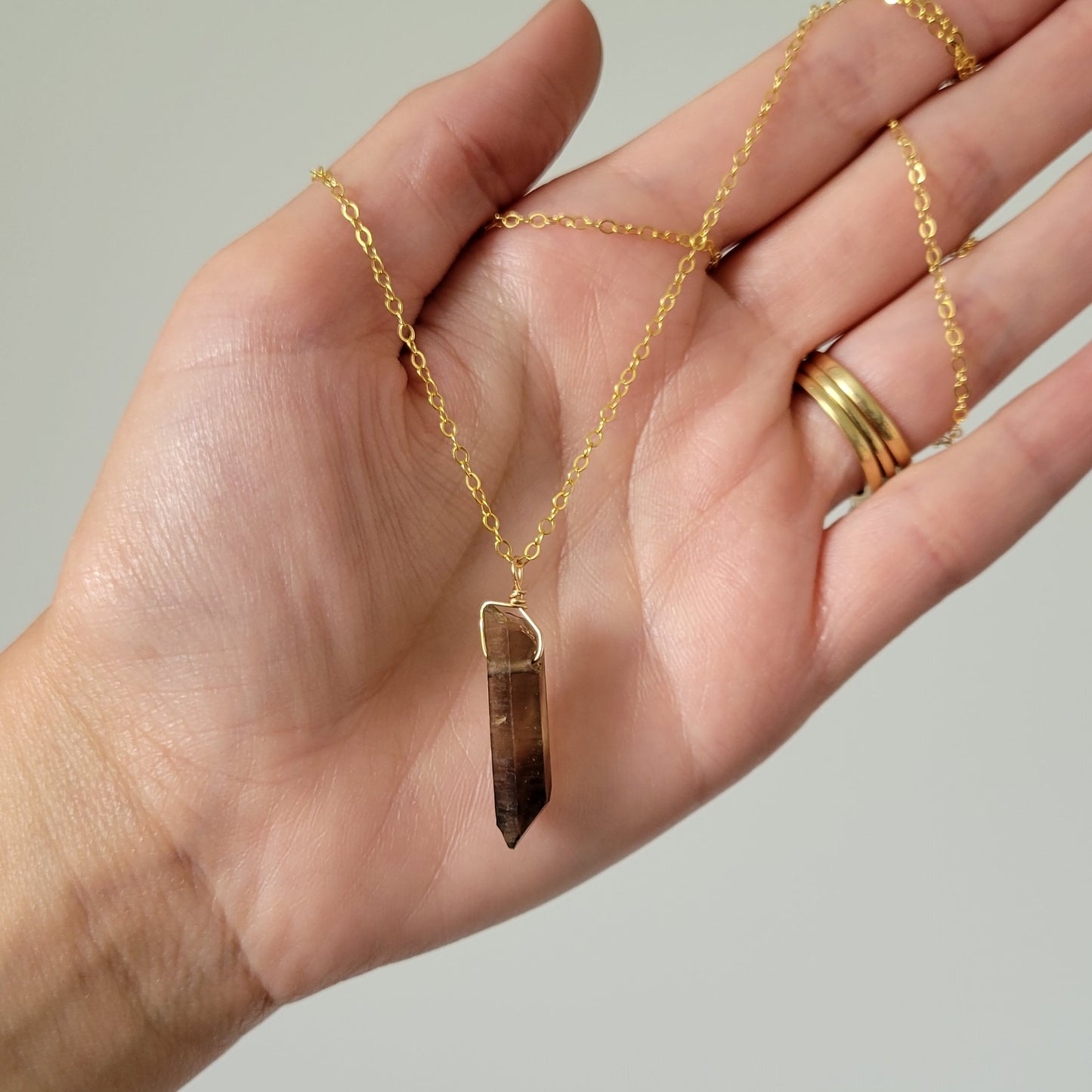 Smokey Quartz Necklace | Gold Filled