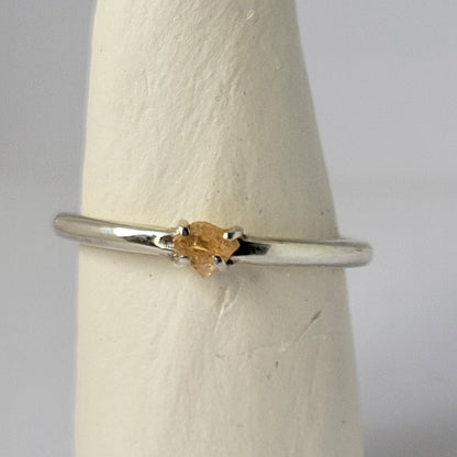 Orange Yellow Sapphire Ring