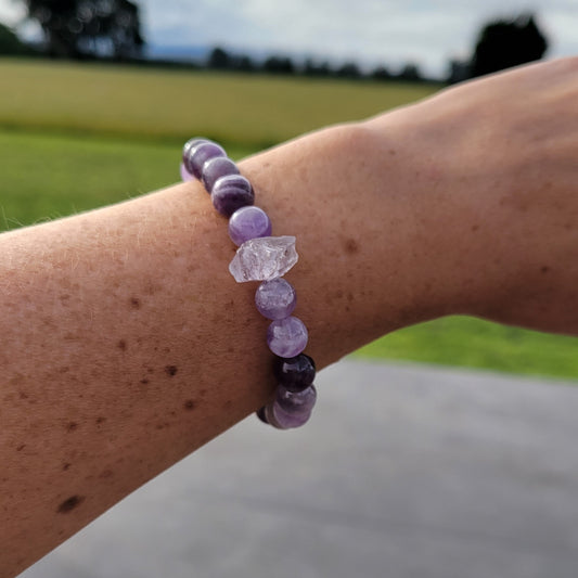 Amethyst + Clear Quartz Bracelet 