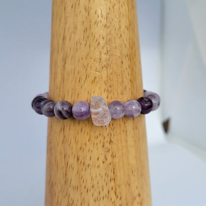 Amethyst + Clear Quartz Bracelet 