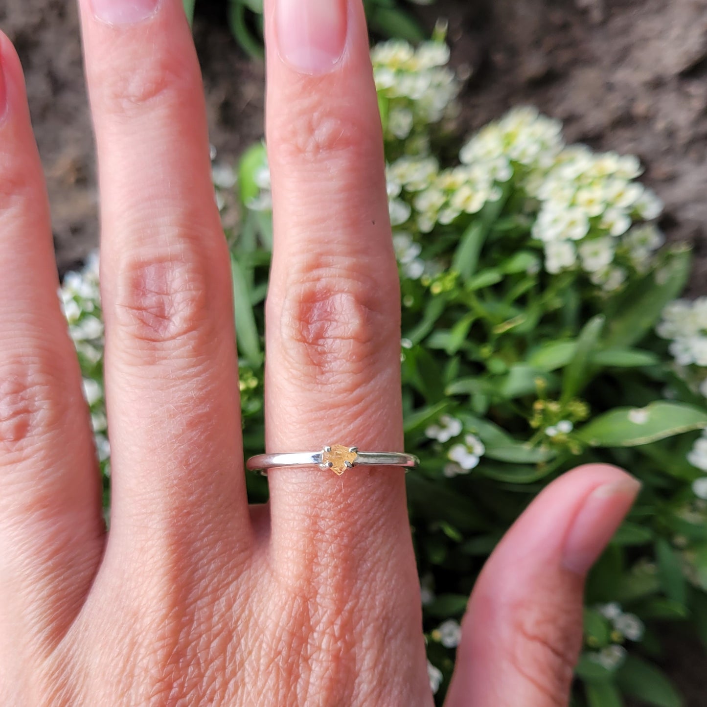 Orange Yellow Sapphire Ring