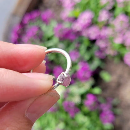 Pink Ruby Ring | Circular Stone