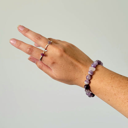 Amethyst + Clear Quartz Bracelet 