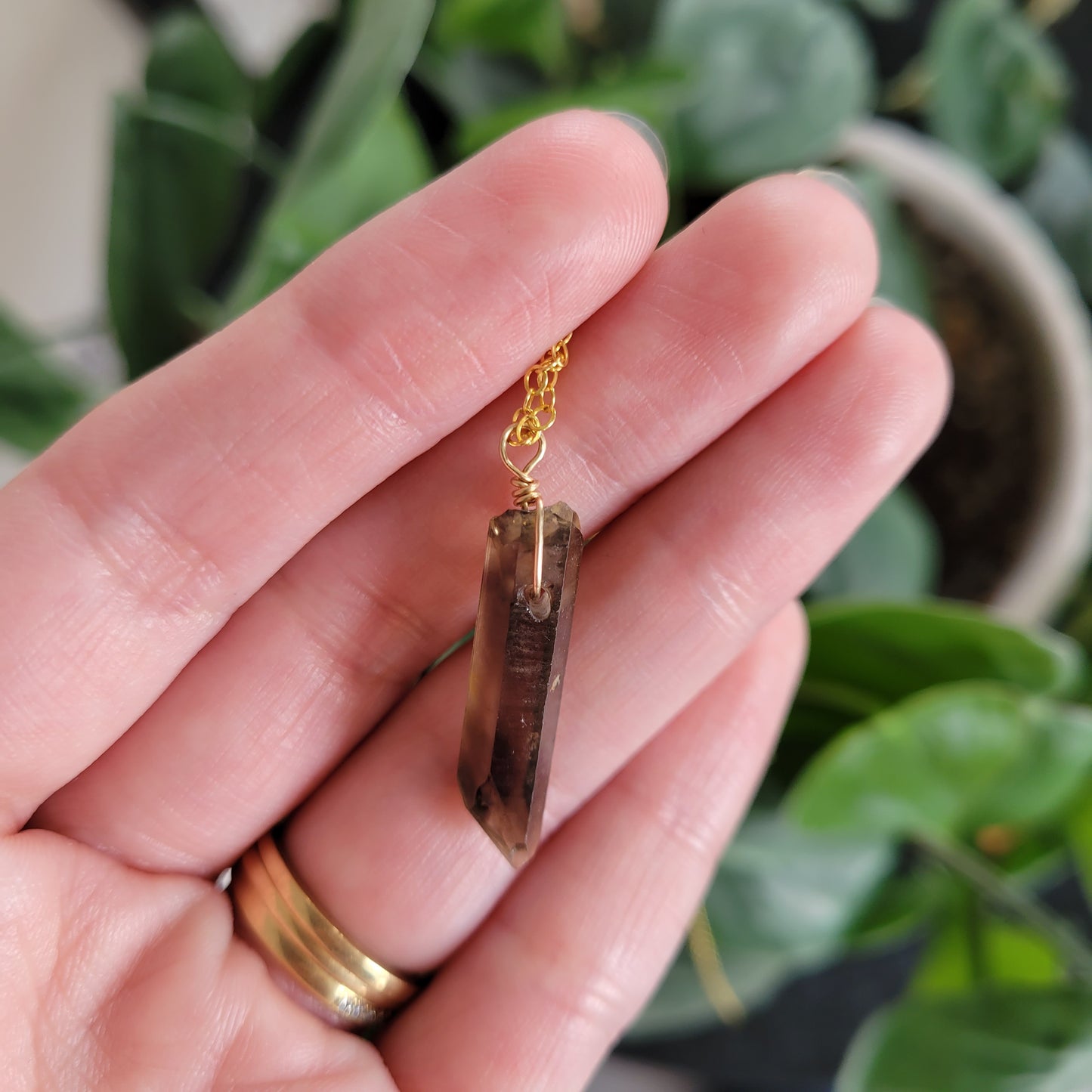 Smokey Quartz Necklace | Gold Filled