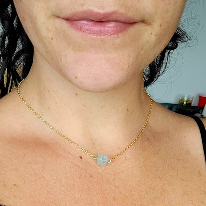 Aquamarine Necklace | Gold Filled