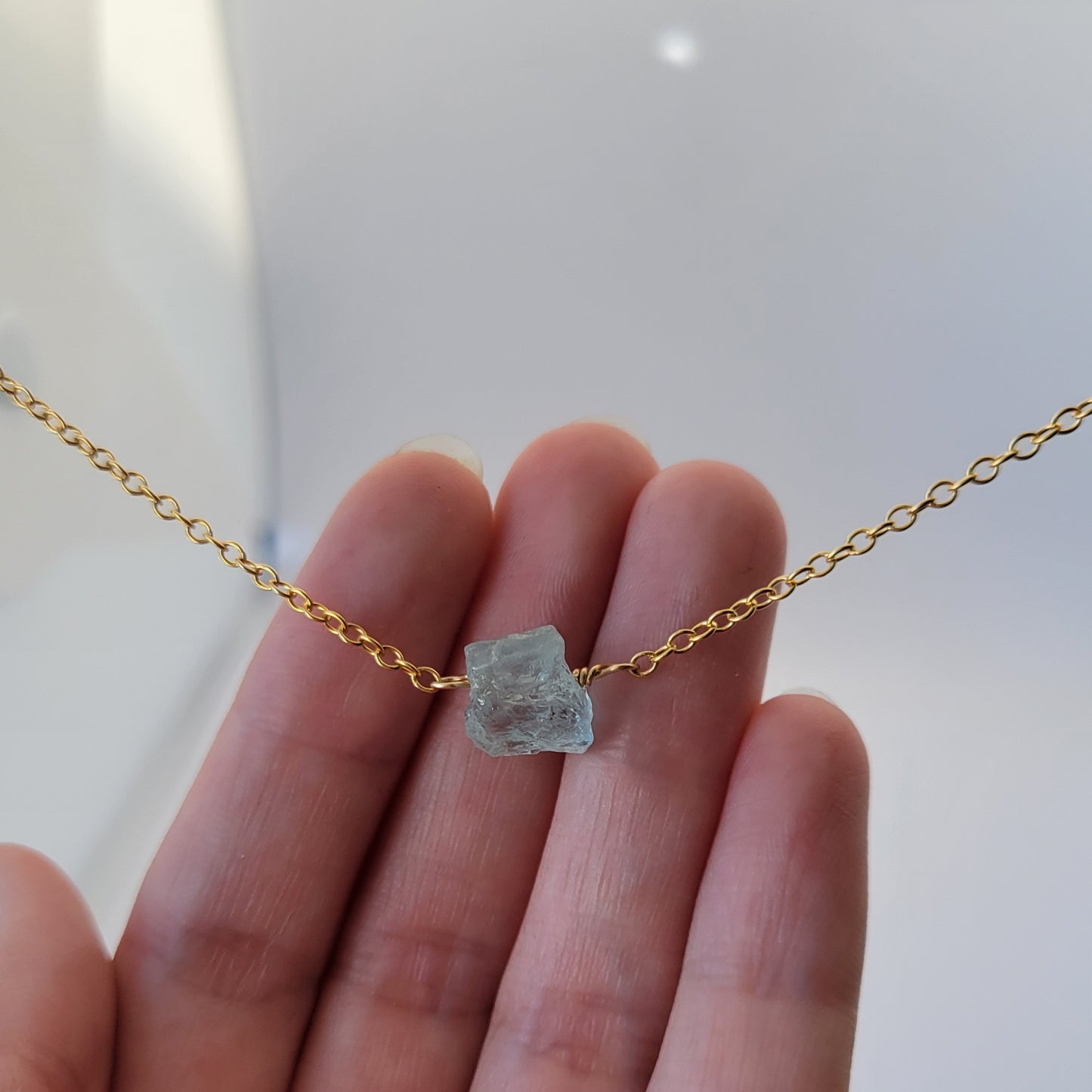 Aquamarine Necklace | Gold Filled