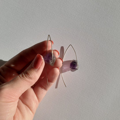 Amethyst Hook Earrings