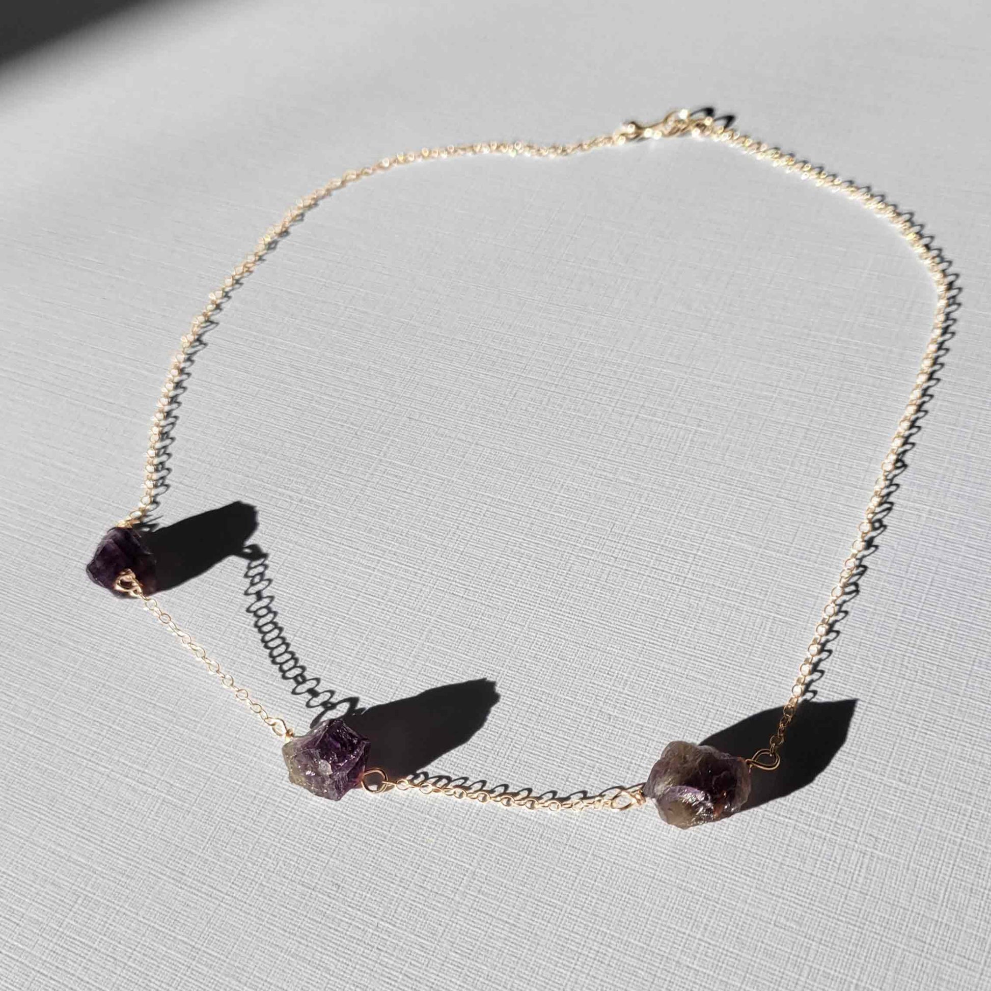 Gold Filled Amethyst Choker Necklace