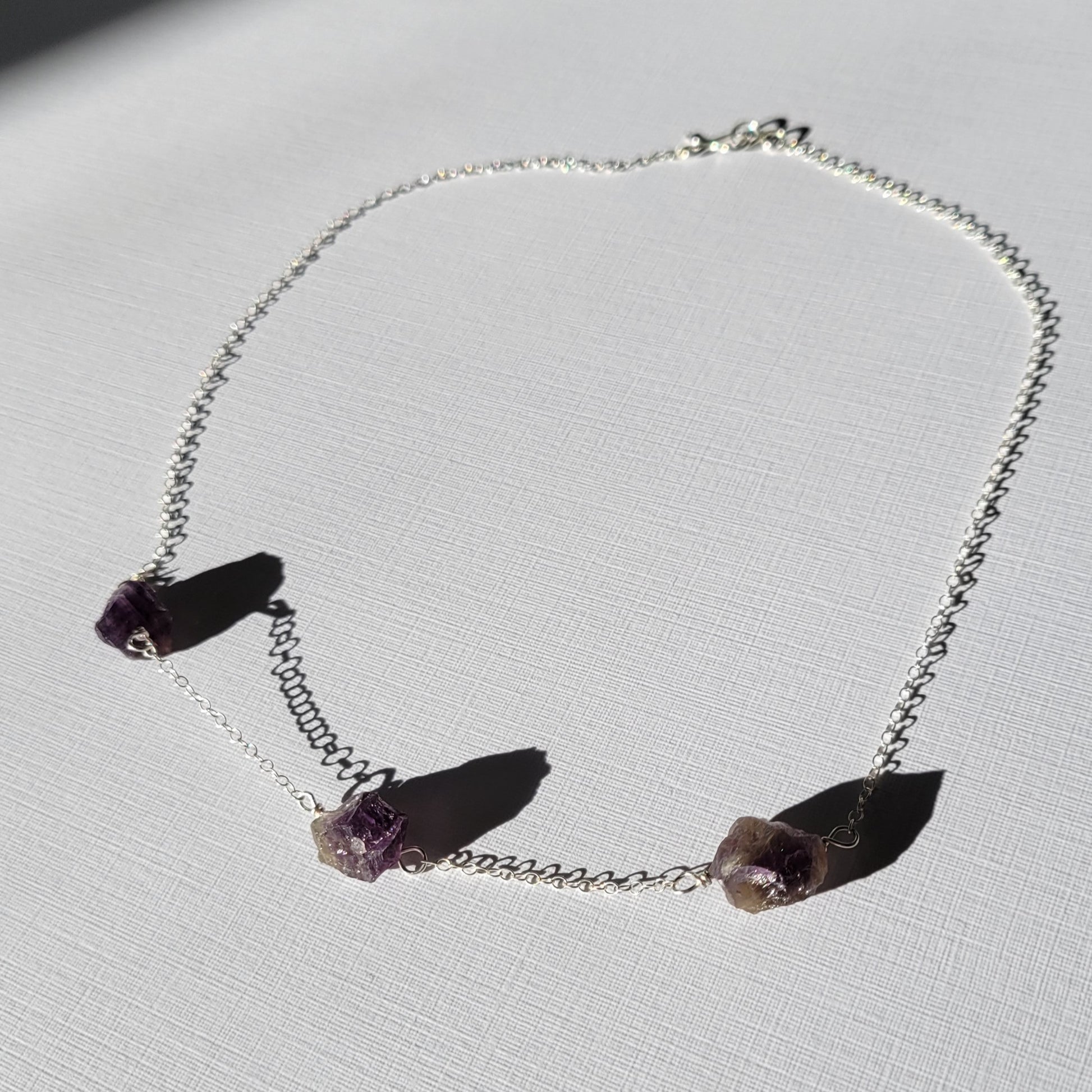 Silver Amethyst Choker Necklace