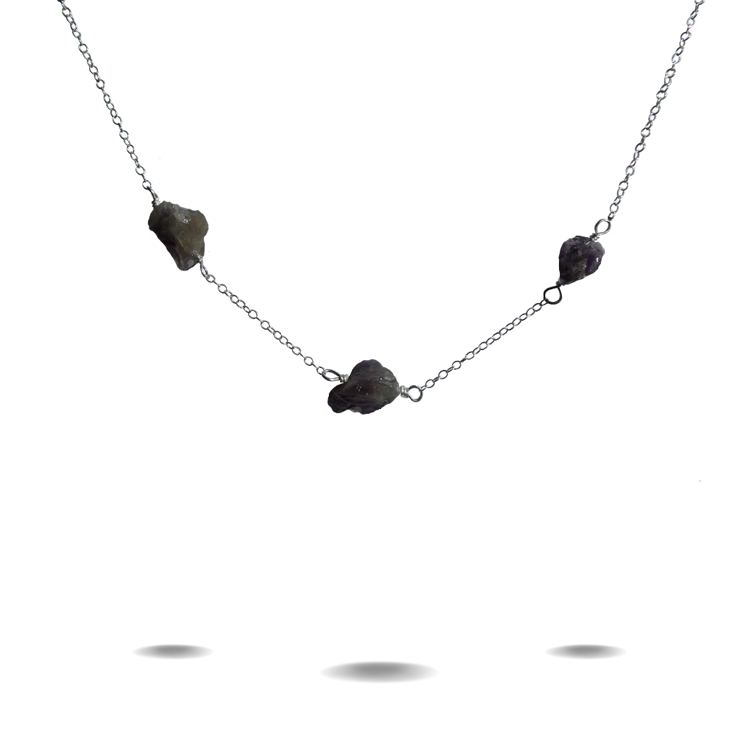 Silver Amethyst Choker Necklace