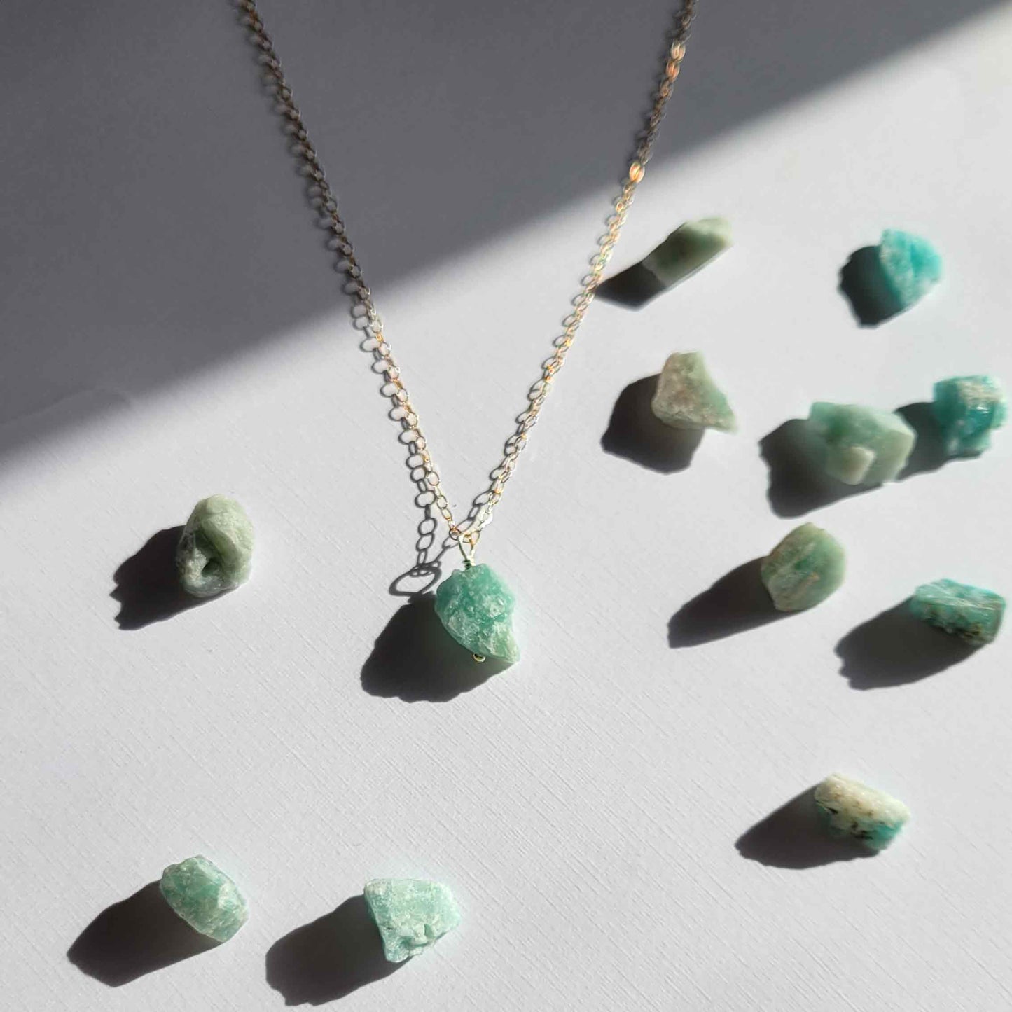 Gold Filled Amazonite Crystal Necklace