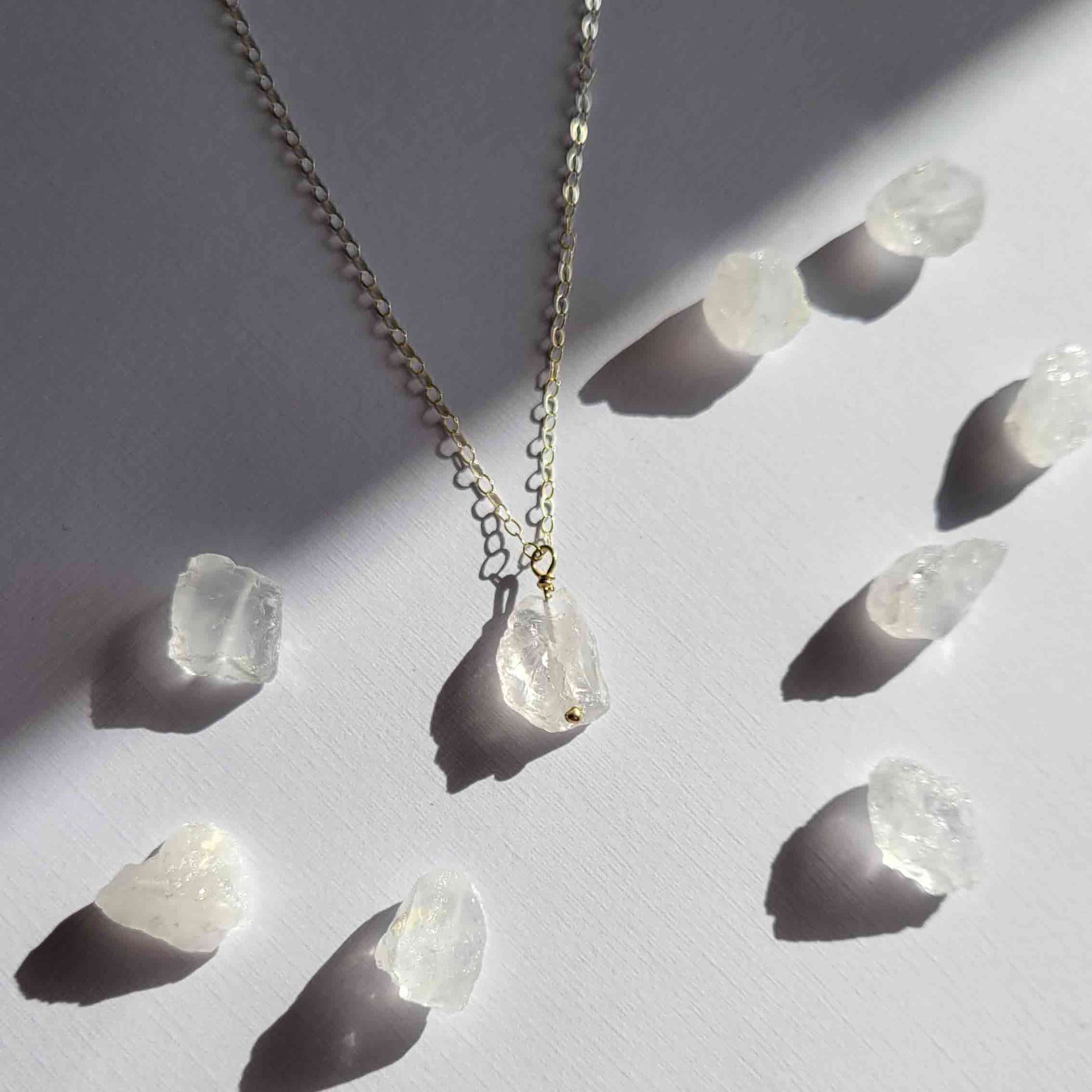 Gold Filled Quartz Crystal Necklace