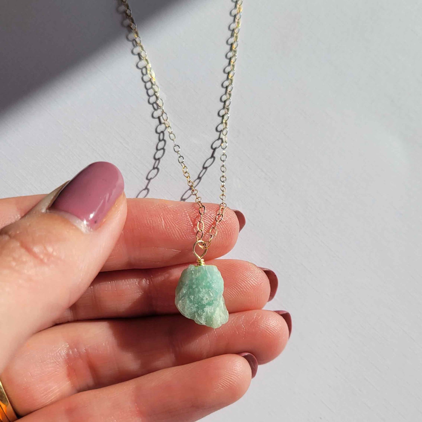 Gold Filled Amazonite Crystal Necklace