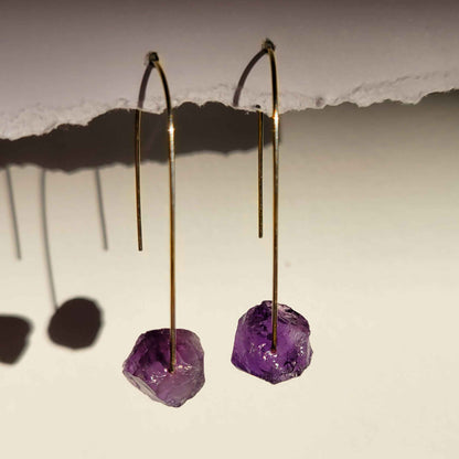 Gold Filled Amethyst Drop Earrings